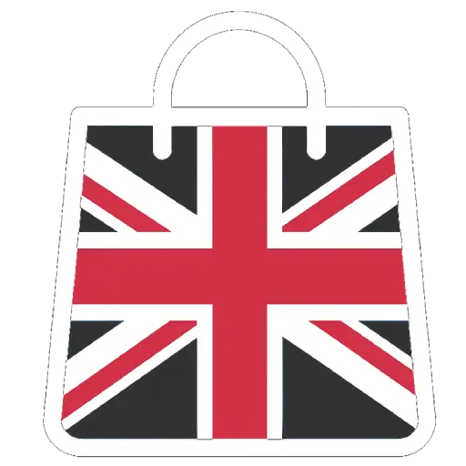 A shopping bag decorated with the Union Jack